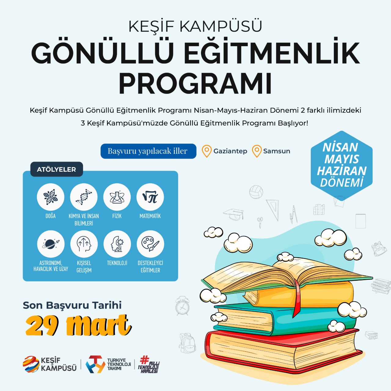 11.03.2026 Keşif Kampüsü Gönüllü Eğitmenlik Programı Başvuruları Başladı! Devamını Gör